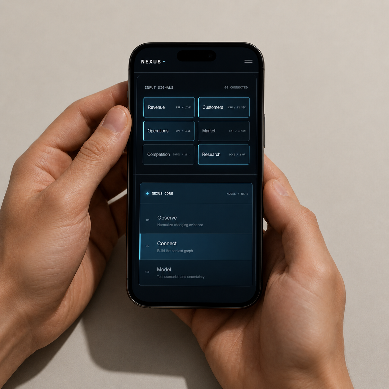 Nexus signal workflow adapted for mobile